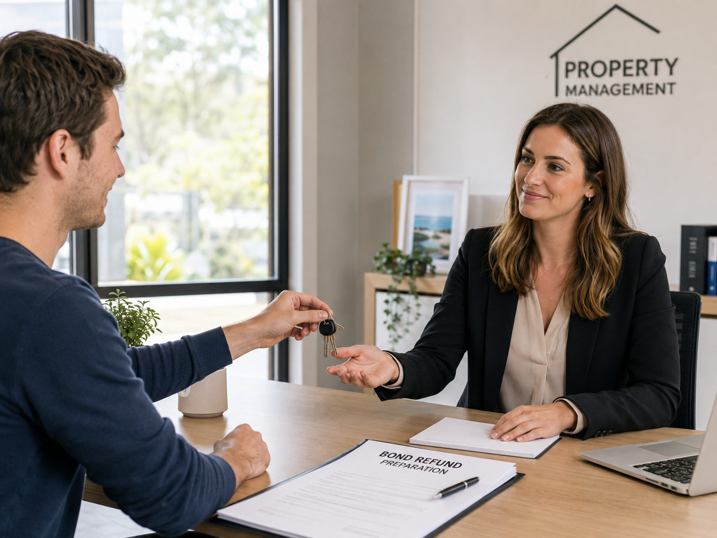 Tenant returning keys while preparing a rental bond refund application